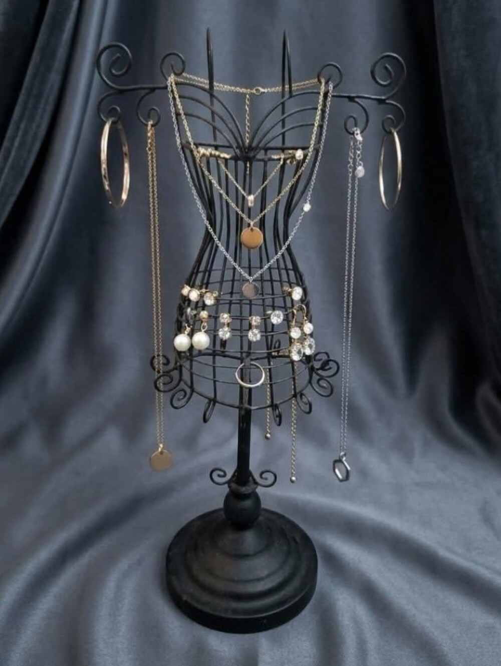 🐠Metal Wire Dress Form vintage style Jewelry display Stand 17" Tall